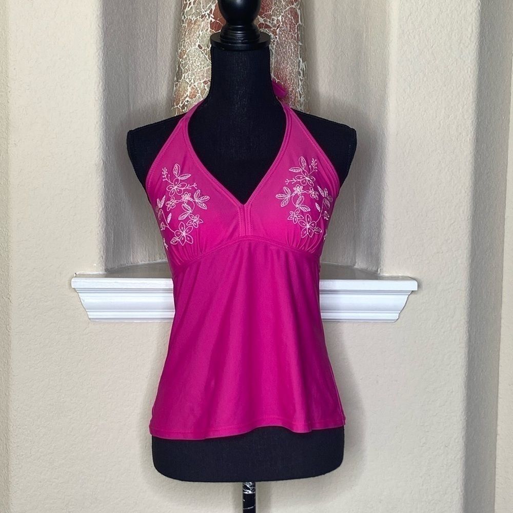 Fashion Bug Pink Swim Halter Top Size 10